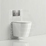 ZARA Rimless Wall Hung Toilet Suite 515x360x350mm - Gloss White