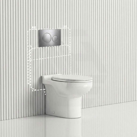RAK Junior Wall Faced Toilet Pan with Geberit Frameless Inwall Concealed Cistern Sigma8 Push Button Available P Trap Only 480x330x385mm - Gloss White