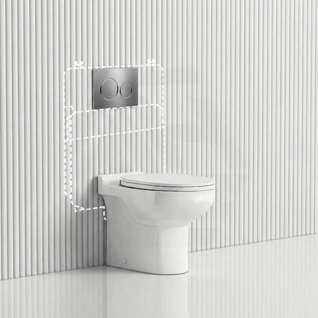 RAK Junior Wall Faced Toilet Pan with Geberit Frameless Inwall Concealed Cistern Sigma8 Push Button Available P Trap Only 480x330x385mm - Gloss White