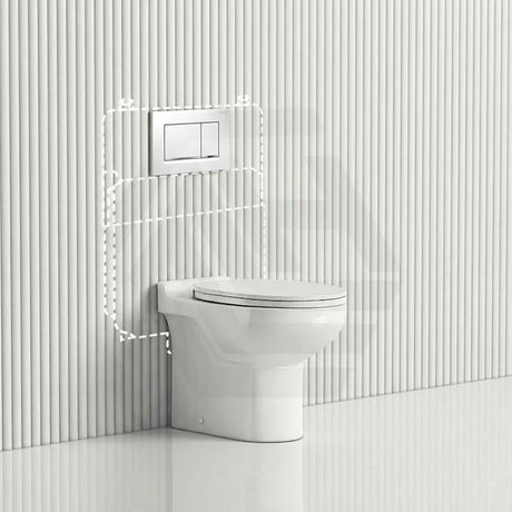 RAK Junior Wall Faced Toilet Pan with Geberit Frameless Inwall Concealed Cistern Sigma8 Push Button Available P Trap Only 480x330x385mm - Gloss White