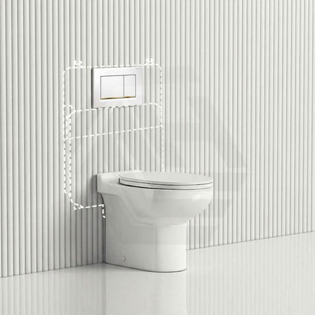 RAK Junior Wall Faced Toilet Pan with Geberit Frameless Inwall Concealed Cistern Sigma8 Push Button Available P Trap Only 480x330x385mm - Gloss White