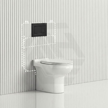 RAK Junior Wall Faced Toilet Pan with Geberit Frameless Inwall Concealed Cistern Sigma8 Push Button Available P Trap Only 480x330x385mm - Gloss White