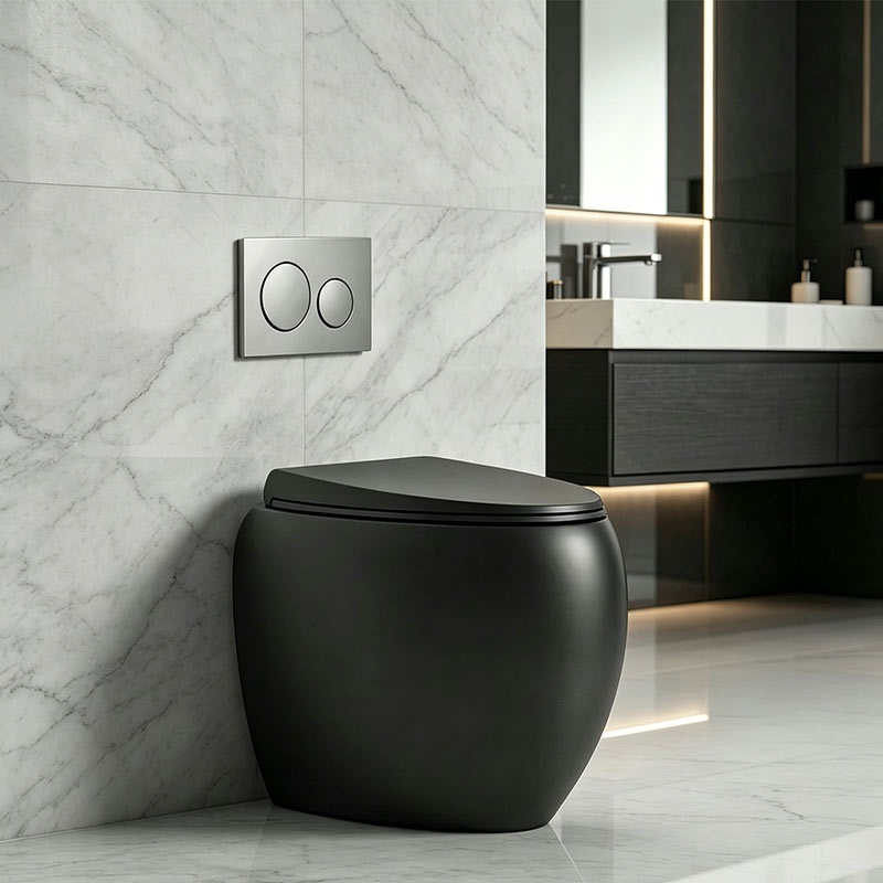 RAK CLOUD Rimless Wall Faced Toilet Pan with Geberit Frameless Inwall Concealed Cistern Sigma8 Push Button - Variant Colour