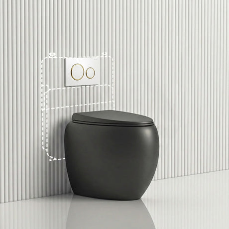 RAK CLOUD Rimless Wall Faced Toilet Pan with Geberit Frameless Inwall Concealed Cistern Sigma8 Push Button - Variant Colour