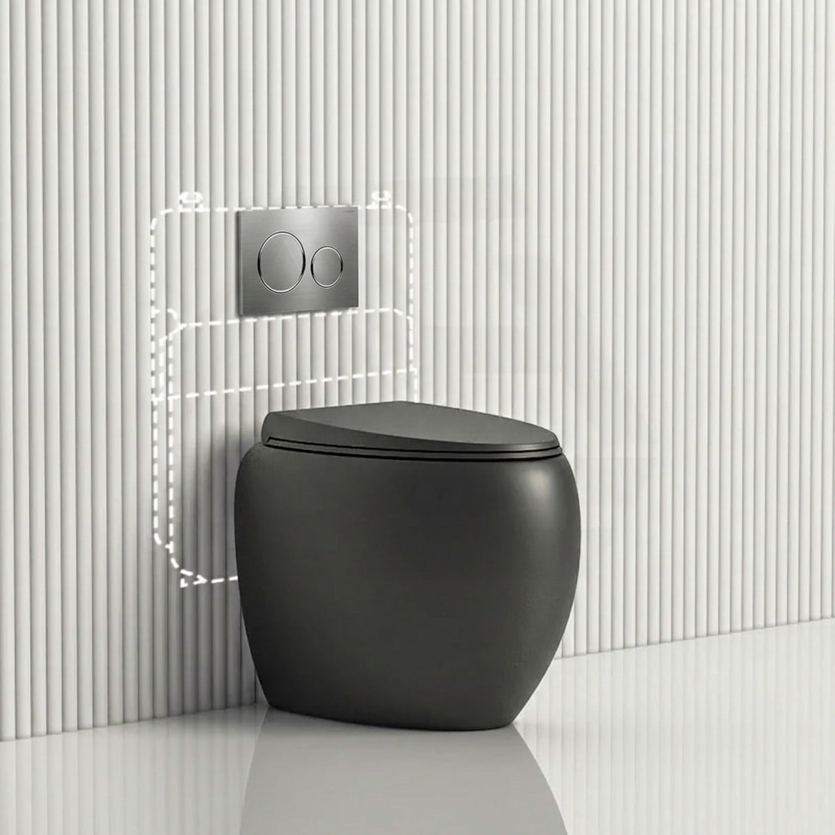 RAK CLOUD Rimless Wall Faced Toilet Pan with Geberit Frameless Inwall Concealed Cistern Sigma8 Push Button - Variant Colour