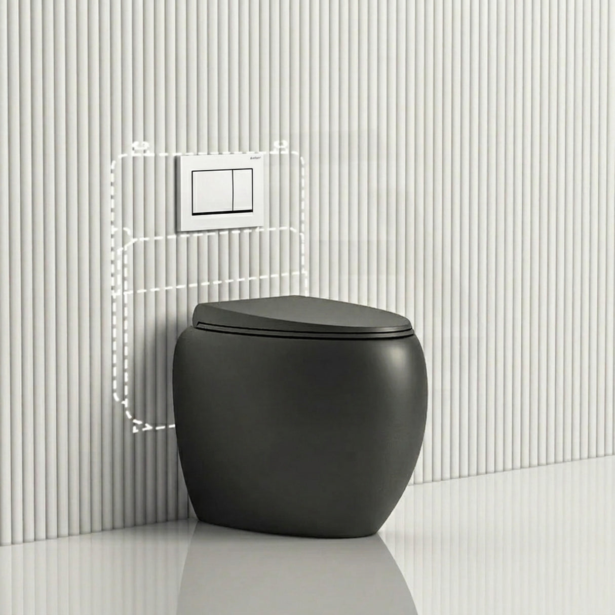 RAK CLOUD Rimless Wall Faced Toilet Pan with Geberit Frameless Inwall Concealed Cistern Sigma8 Push Button - Variant Colour