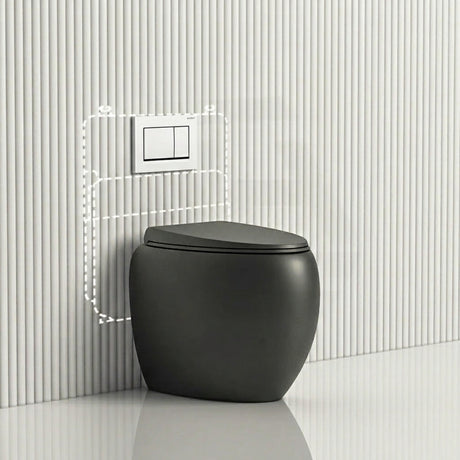 RAK CLOUD Rimless Wall Faced Toilet Pan with Geberit Frameless Inwall Concealed Cistern Sigma8 Push Button - Variant Colour