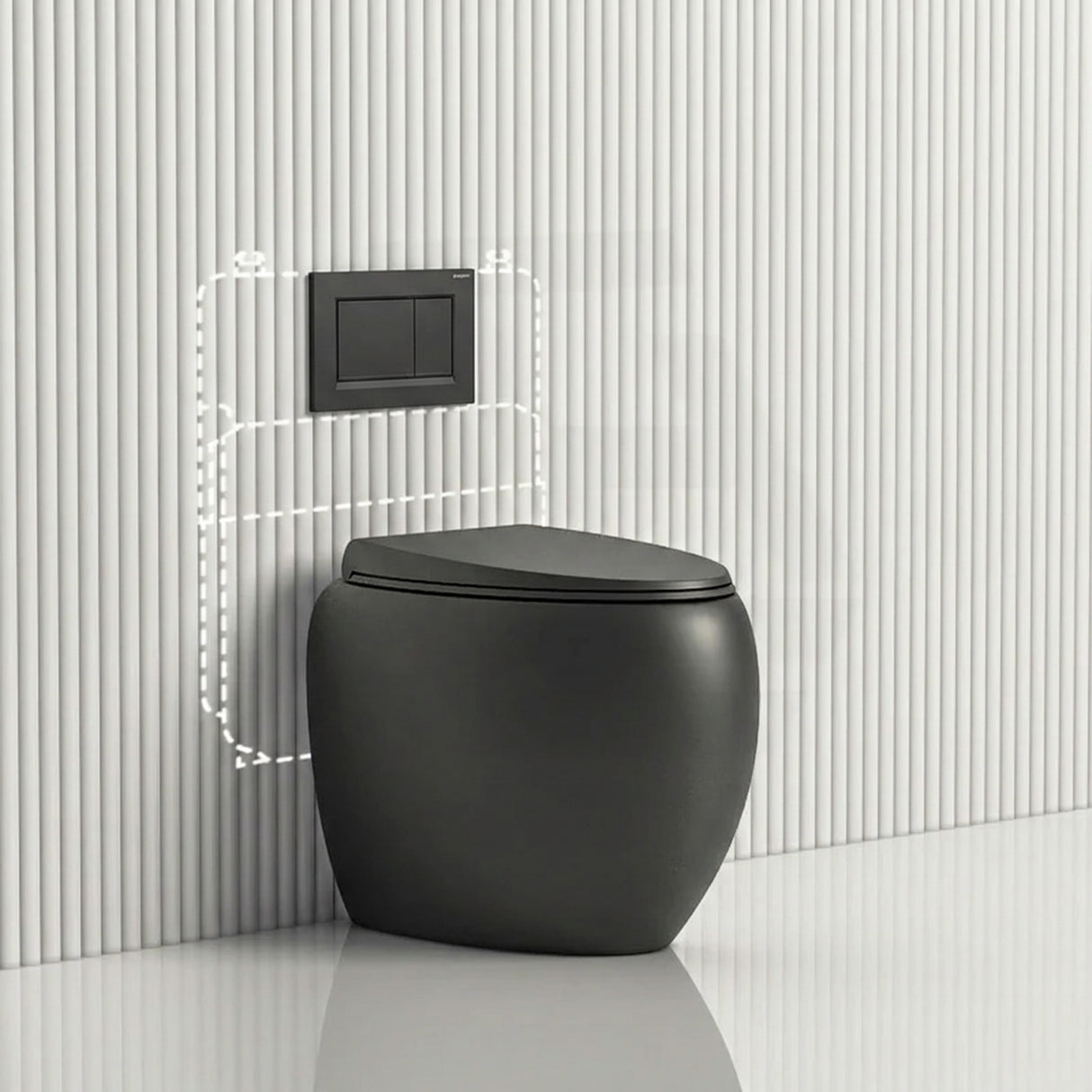 RAK CLOUD Rimless Wall Faced Toilet Pan with Geberit Frameless Inwall Concealed Cistern Sigma8 Push Button - Variant Colour
