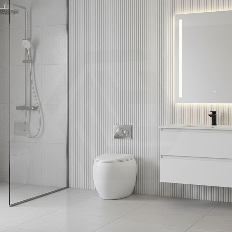 RAK CLOUD Rimless Wall Faced Toilet Pan with Geberit Frameless Inwall Concealed Cistern Sigma8 Push Button - Variant Colour