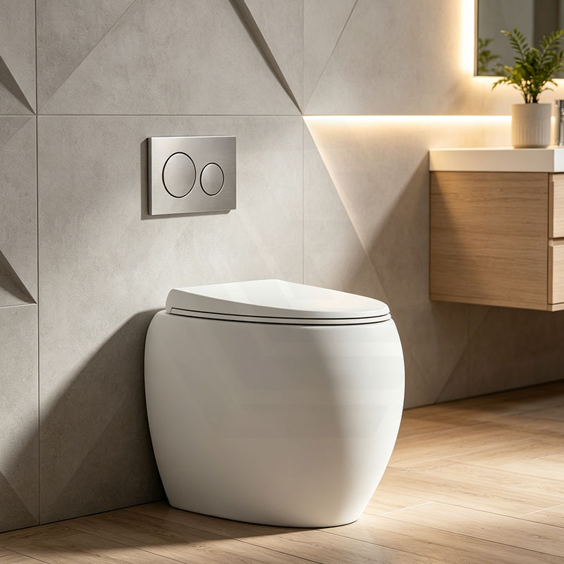 RAK CLOUD Rimless Wall Faced Toilet Pan with Geberit Frameless Inwall Concealed Cistern Sigma8 Push Button - Variant Colour