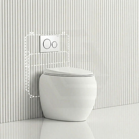 RAK CLOUD Rimless Wall Faced Toilet Pan with Geberit Frameless Inwall Concealed Cistern Sigma8 Push Button - Variant Colour