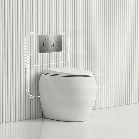 RAK CLOUD Rimless Wall Faced Toilet Pan with Geberit Frameless Inwall Concealed Cistern Sigma8 Push Button - Variant Colour