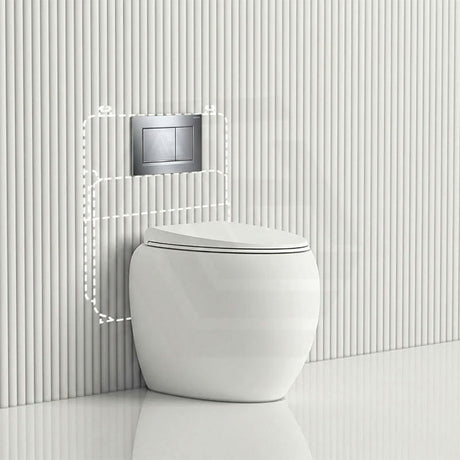 RAK CLOUD Rimless Wall Faced Toilet Pan with Geberit Frameless Inwall Concealed Cistern Sigma8 Push Button - Variant Colour