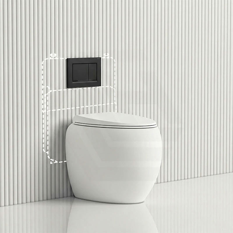 RAK CLOUD Rimless Wall Faced Toilet Pan with Geberit Frameless Inwall Concealed Cistern Sigma8 Push Button - Variant Colour