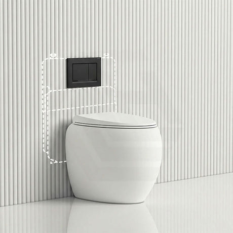 RAK CLOUD Rimless Wall Faced Toilet Pan with Geberit Frameless Inwall Concealed Cistern Sigma8 Push Button - Variant Colour
