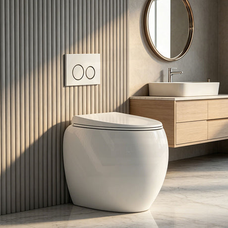 RAK CLOUD Rimless Wall Faced Toilet Pan with Geberit Frameless Inwall Concealed Cistern Sigma8 Push Button - Variant Colour
