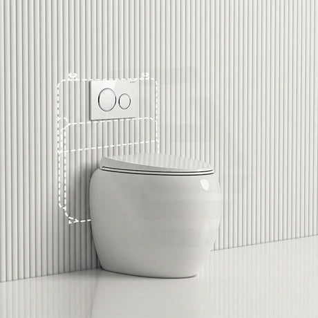 RAK CLOUD Rimless Wall Faced Toilet Pan with Geberit Frameless Inwall Concealed Cistern Sigma8 Push Button - Variant Colour