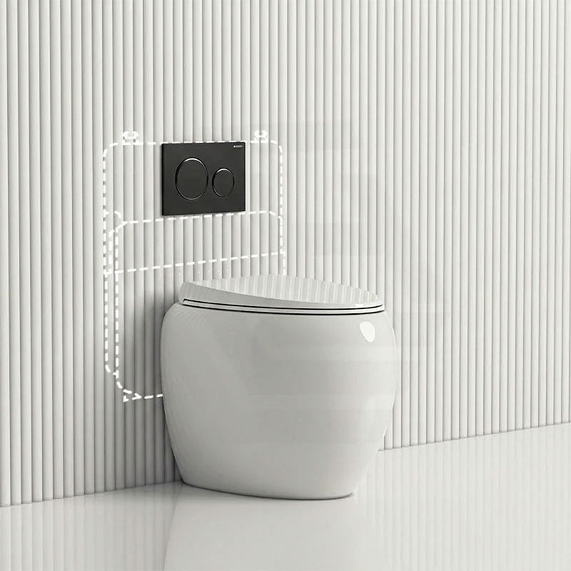RAK CLOUD Rimless Wall Faced Toilet Pan with Geberit Frameless Inwall Concealed Cistern Sigma8 Push Button - Variant Colour