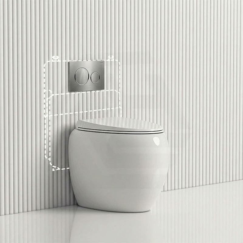 RAK CLOUD Rimless Wall Faced Toilet Pan with Geberit Frameless Inwall Concealed Cistern Sigma8 Push Button - Variant Colour