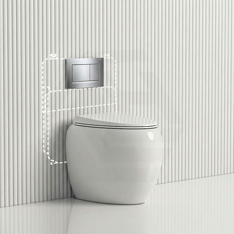 RAK CLOUD Rimless Wall Faced Toilet Pan with Geberit Frameless Inwall Concealed Cistern Sigma8 Push Button - Variant Colour