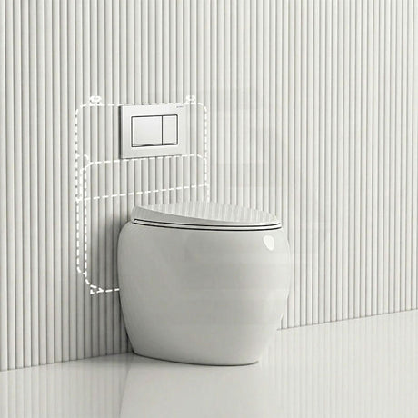 RAK CLOUD Rimless Wall Faced Toilet Pan with Geberit Frameless Inwall Concealed Cistern Sigma8 Push Button - Variant Colour