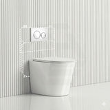 Geberit Sigma8 Inwall Cistern with Rimless Tornado Wall Faced Toilet Pan & Push Button 580x360x420mm - Gloss White