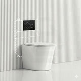 Geberit Sigma8 Inwall Cistern with Rimless Tornado Wall Faced Toilet Pan & Push Button 580x360x420mm - Gloss White