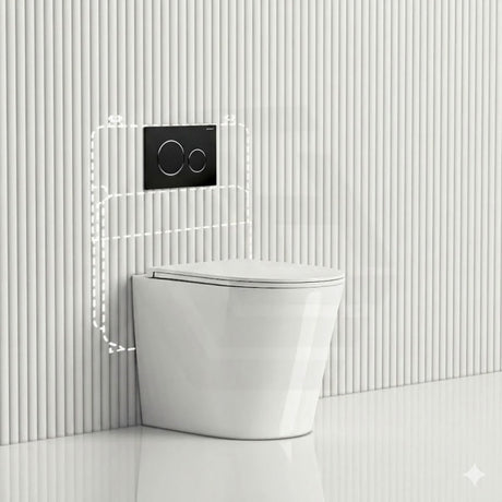 Geberit Sigma8 Inwall Cistern with Rimless Tornado Wall Faced Toilet Pan & Push Button 580x360x420mm - Gloss White