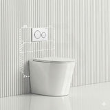 Geberit Sigma8 Inwall Cistern with Rimless Tornado Wall Faced Toilet Pan & Push Button 580x360x420mm - Gloss White