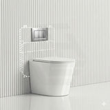 Geberit Sigma8 Inwall Cistern with Rimless Tornado Wall Faced Toilet Pan & Push Button 580x360x420mm - Gloss White