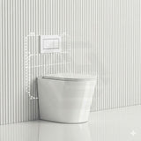 Geberit Sigma8 Inwall Cistern with Rimless Tornado Wall Faced Toilet Pan & Push Button 580x360x420mm - Gloss White