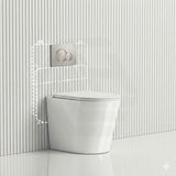 Geberit Sigma8 Inwall Cistern with Rimless Tornado Wall Faced Toilet Pan & Fienza Push Button 580x360x420mm - Gloss White