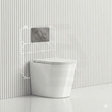 Geberit Sigma8 Inwall Cistern with Rimless Tornado Wall Faced Toilet Pan & Fienza Push Button 580x360x420mm - Gloss White