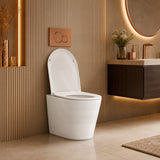 Geberit Sigma8 Inwall Cistern with Rimless Tornado Wall Faced Toilet Pan & Fienza Push Button 580x360x420mm - Gloss White