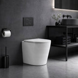 Geberit Sigma8 Inwall Cistern with Rimless Tornado Wall Faced Toilet Pan & Fienza Push Button 580x360x420mm - Gloss White
