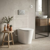 Geberit Sigma8 Inwall Cistern with Rimless Tornado Wall Faced Toilet Pan & Push Button 580x360x420mm - Gloss White