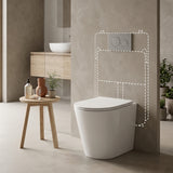 Geberit Sigma8 Inwall Cistern with Rimless Tornado Wall Faced Toilet Pan & Push Button 580x360x420mm - Gloss White