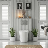 Geberit Sigma8 Inwall Cistern with Rimless Tornado Wall Faced Toilet Pan & Push Button 580x360x420mm - Gloss White
