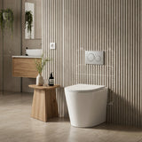 Geberit Sigma8 Inwall Cistern with Rimless Tornado Wall Faced Toilet Pan & Push Button 580x360x420mm - Gloss White