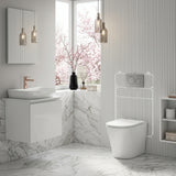Geberit Sigma8 Inwall Cistern with Rimless Tornado Wall Faced Toilet Pan & Push Button 580x360x420mm - Gloss White