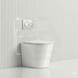 Geberit Sigma8 Inwall Cistern with Rimless Tornado Wall Faced Toilet Pan & Push Button 580x360x420mm - Gloss White