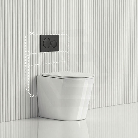 Geberit Sigma8 Inwall Cistern with Rimless Tornado Wall Faced Toilet Pan & Push Button 580x360x420mm - Gloss White