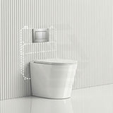 Geberit Sigma8 Inwall Cistern with Rimless Tornado Wall Faced Toilet Pan & Push Button 580x360x420mm - Gloss White