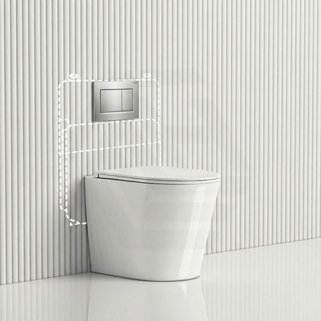 Geberit Sigma8 Inwall Cistern with Rimless Tornado Wall Faced Toilet Pan & Push Button 580x360x420mm - Gloss White