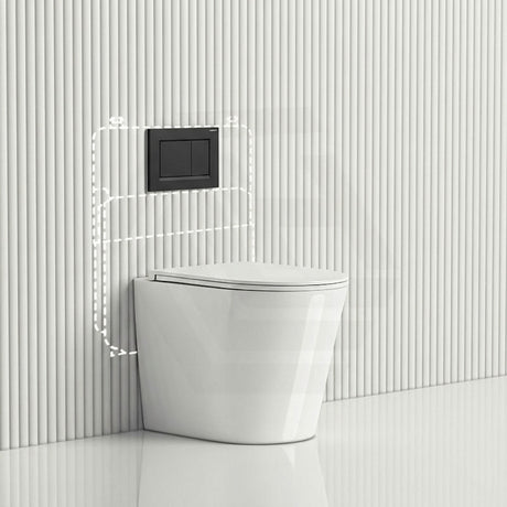 Geberit Sigma8 Inwall Cistern with Rimless Tornado Wall Faced Toilet Pan & Push Button 580x360x420mm - Gloss White