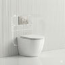 Geberit Sigma8 Inwall Concealed Cistern with Tornado Rimless Wall Faced Toilet Pan & Fienza Push Button SET 400x570x360mm - Gloss White