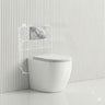 Geberit Sigma8 Inwall Concealed Cistern with Tornado Rimless Wall Faced Toilet Pan & Fienza Push Button SET 400x570x360mm - Gloss White