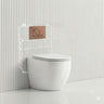 Geberit Sigma8 Inwall Concealed Cistern with Tornado Rimless Wall Faced Toilet Pan & Fienza Push Button SET 400x570x360mm - Gloss White