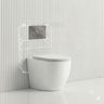 Geberit Sigma8 Inwall Concealed Cistern with Tornado Rimless Wall Faced Toilet Pan & Fienza Push Button SET 400x570x360mm - Gloss White