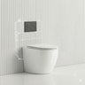 Geberit Sigma8 Inwall Concealed Cistern with Tornado Rimless Wall Faced Toilet Pan & Fienza Push Button SET 400x570x360mm - Gloss White